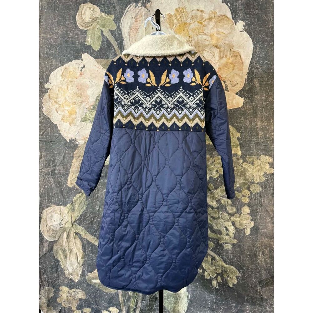 New By Anthropologie Fairisle Mix Liner Jacket Size S - Picture 9 of 13